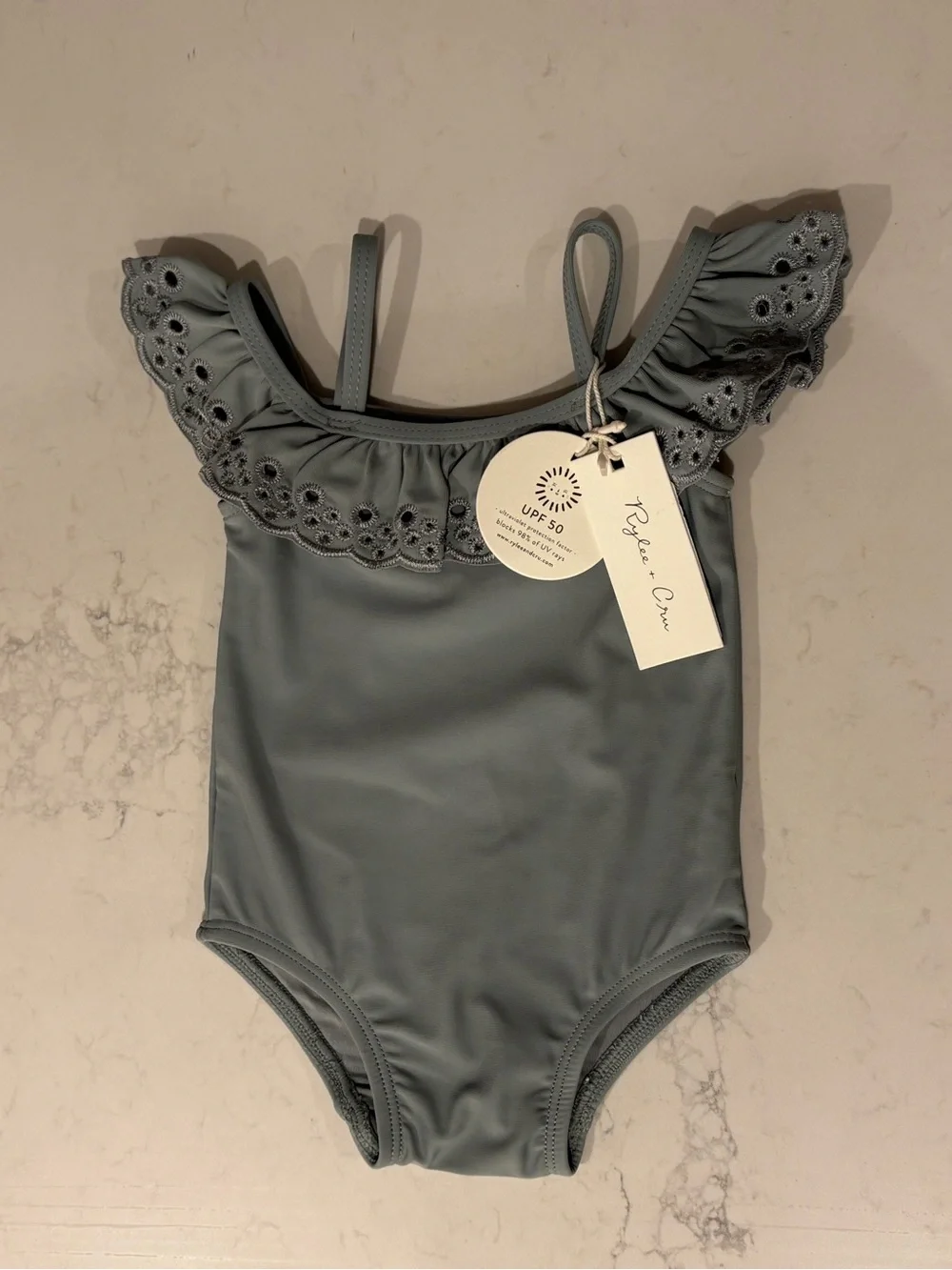Rylee + Cru Green Infant Baby Swimsuit 3-6 month